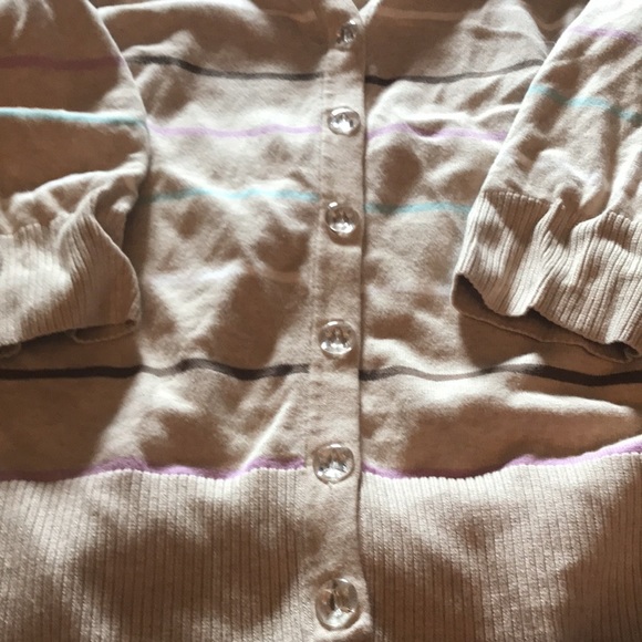 Christopher & Banks Cardigan5clear buttons-tan,brown,white,purple,mint - Picture 2 of 6